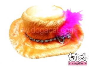 หมวกสุนัข หมวกหมา หมวกน้องหมา หมวกแมว ทรงปีกบาน สีส้ม